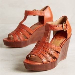 Trask Anthropologie Saydee Women's Orange Wedges